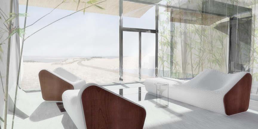 This home, located on the coast and surrounded by sculptural sand dunes, needed an artificial and modular