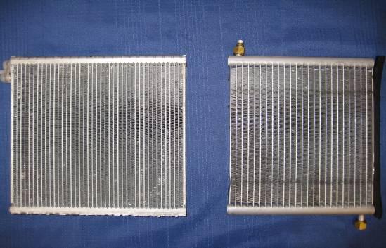Evaporator modification Denso Evaporator Test Evaporator (two slabs, multi-pass) (single