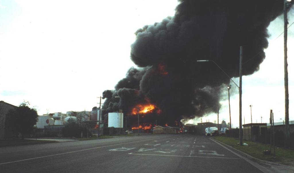 1. Introduction 3 of 56 A fire at a suburban chemical storage facility almost led to a catastrophic incident in the City of Melbourne, Australia.