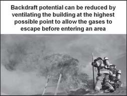 (4) Backdraft potential can be reduced by ventilating the building at the highest possible