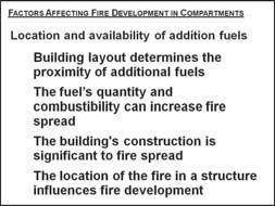 Building layout determines the proximity of additional fuels (1) Large, open building areas can provide exposure to additional fuels (2) High fire loads can be minimized by separating fuel in