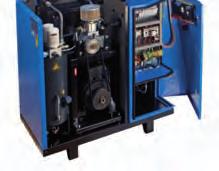 Low noise levels - Automatic belt adjustment The main components such as the motor and air end are mounted onto a sturdy base plate which is supported by large anti vibration