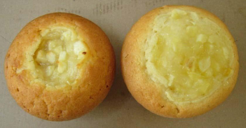 Results of Vacuum cooling: Appel-Muffins Standard / Vacuum cooled Baking time [min]: 34 Baking