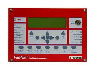 ESSABLE PANELS FN-LCD-S serial lcd annunciator UL 864 9th Edition listed Large 320 character liquid crystal display (8 line x 40 character) allows viewing of system status LED indicators for Fire,