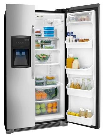 1/4 H x 31 3/4 D 26 Cu Ft Refrigerator FFHS2622MW FFHS2622MB Black 3 Sealed Glass Shelves Adjustable Gallon Door Storage 2 Clear Crispers Dairy Compartment