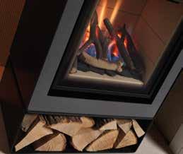 5 kw Natural Gas Log effect Fuel bed Only Log Store 500 325 Fire interiors: Black Cream Flue - Top exit is standard Optional offset rear