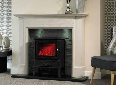 The new chambers allow the electric fire range to be fitted onto a flat wall with minimal