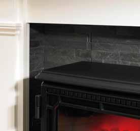 Slate Chamber with optional downlights and the Colorado Electric Fire with Brushed Steel Trim and