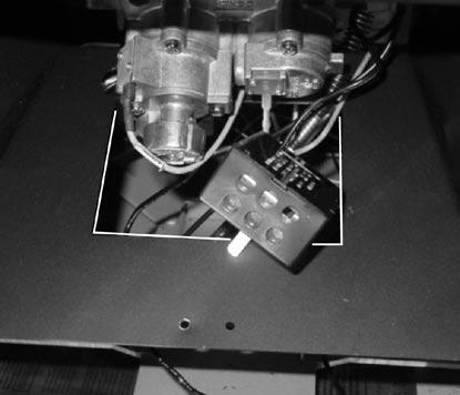 NOTE: THE SWITCH/BRACKET ASSEMBLY MUST BE INSTALLED SO THAT THE SENSOR SWITCH MAKES CONTACT WITH THE BOTTOM OF THE FIREBOX.