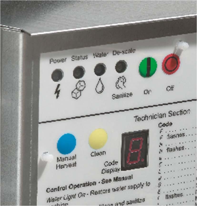 Controller Button Processes View/Change water purge Push and hold Off to shut the machine down Push and hold Off again until the display