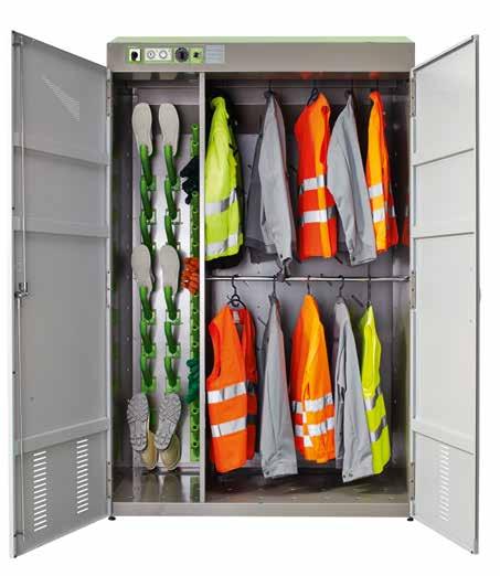 Combi Locker for groups for complete sets of work gear. Space-saving complete solution for small and mid-sized work teams.