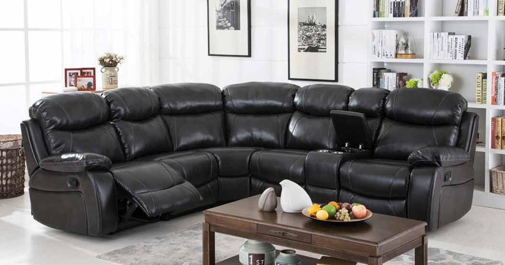 Langton Sectional - LEATHER GEL Sit back, chill, entertain, relax and more on this superbly cushioned Langton sectional.
