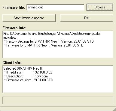 Prerequisite: The client supports a firmware update feature. Updating the firmware 1. Open the file VMLANcfg.exe.