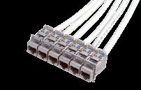 Pair Cable Bundles 6 port links Lengths 2-90m Factory assembled Class F A version: Bundle of 6 x 4 pair solid Cat 7 A S/FTP cable (compliant to IEC 61156-7) (LSFRZH sheath) Class E A version: Bundle
