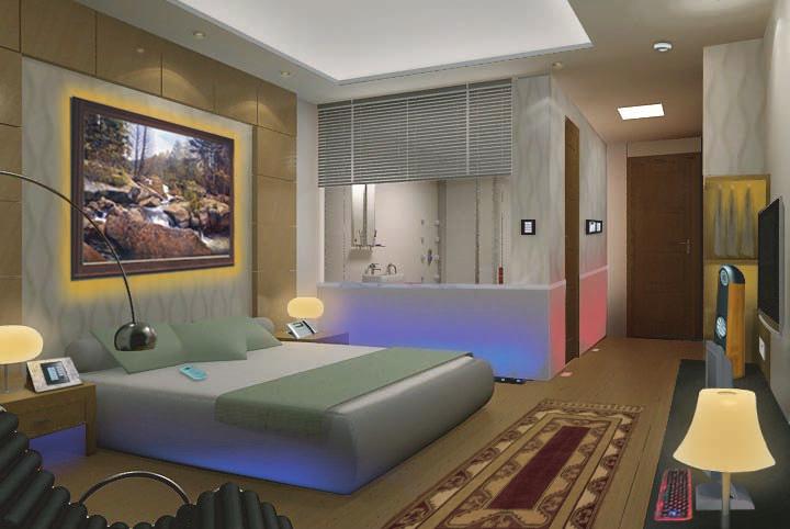 Room Card Control 14- Hotel Service & Master Switch 15- Curtain Motor Control Intelligent Door