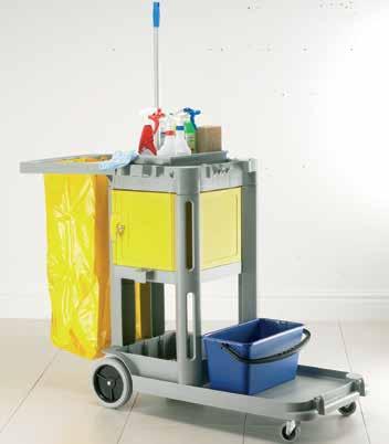 effective cleaning trolley c/w vinyl waste bag Size: 1000 (H) x 550 (W) x 1300mm (D)