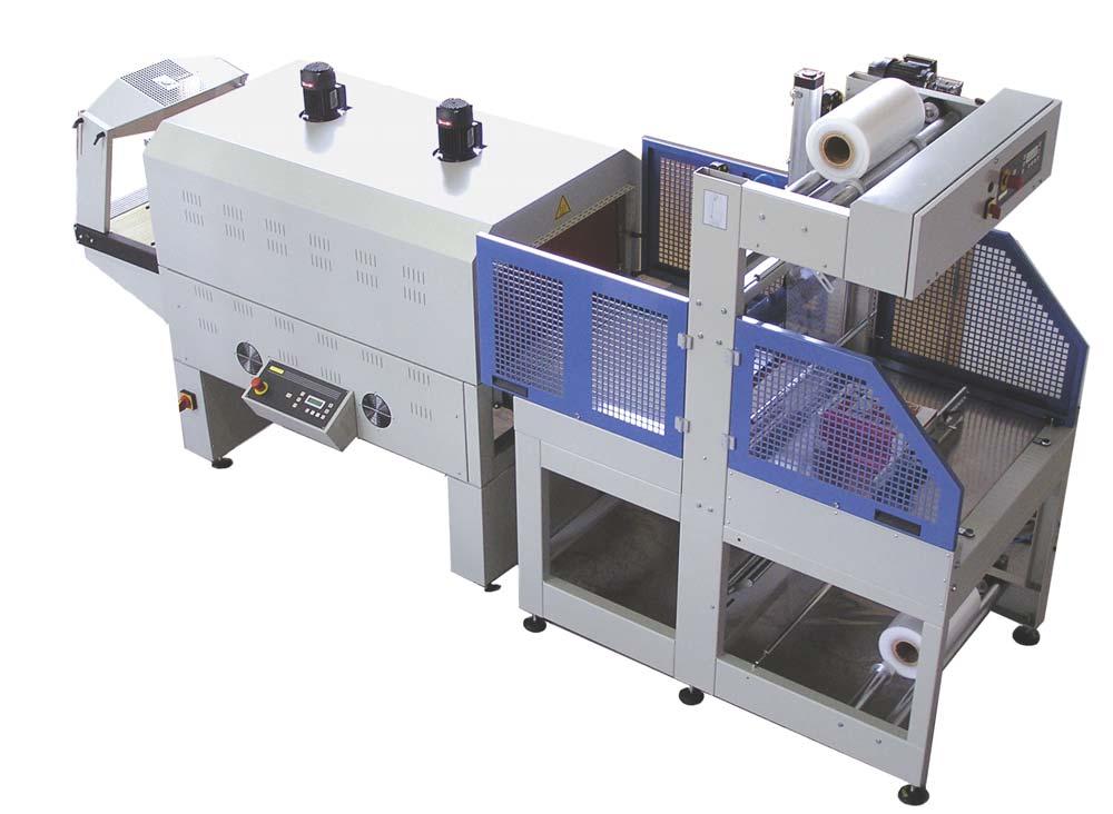 10 SHRINK WRAP EQUIPMENT BE-MATIC BUNDLE PACKER WITH TE-MATIC SHRINK TUNNEL This Bundle Packer machine bundles your (glass and PET) bottles, boxes, jars, cans, cases in a wide range of pack