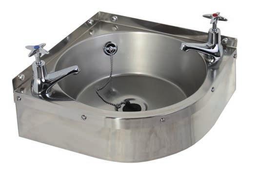 Boston - Corner sink The Boston is a compact wall hung basin specifically designed for corner fixing. Supplied with waste, plug, chain and overflow.