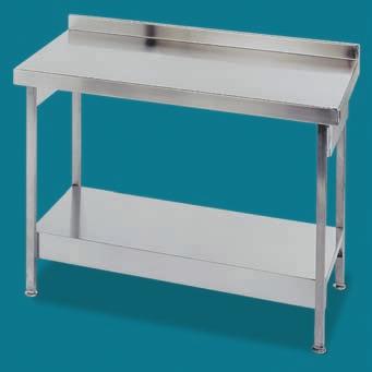 Lafitte - Wall table Lafitte - Island table WT1560F IT1560F Wall table with a working height of 850mm. Supplied with stand, undershelf, earth tag and provision for retrofit drawer.