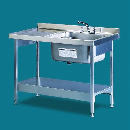 Rhone - Catering sink 650mm wide Satin finished catering sink with working height of 850mm and 650mm projection from wall, compatible with Pland catering tables. 700mm projection available to order.