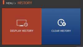 Select HISTORY menu with button to display splice