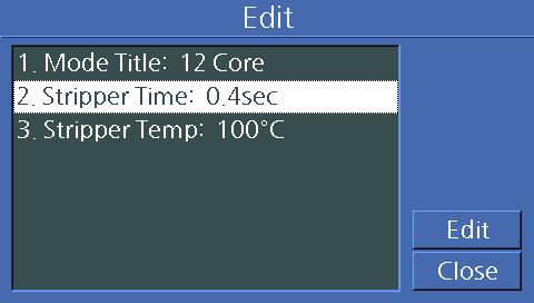 Selection of Strip Time 1) Select [Strip Time Selection] to display strip time.