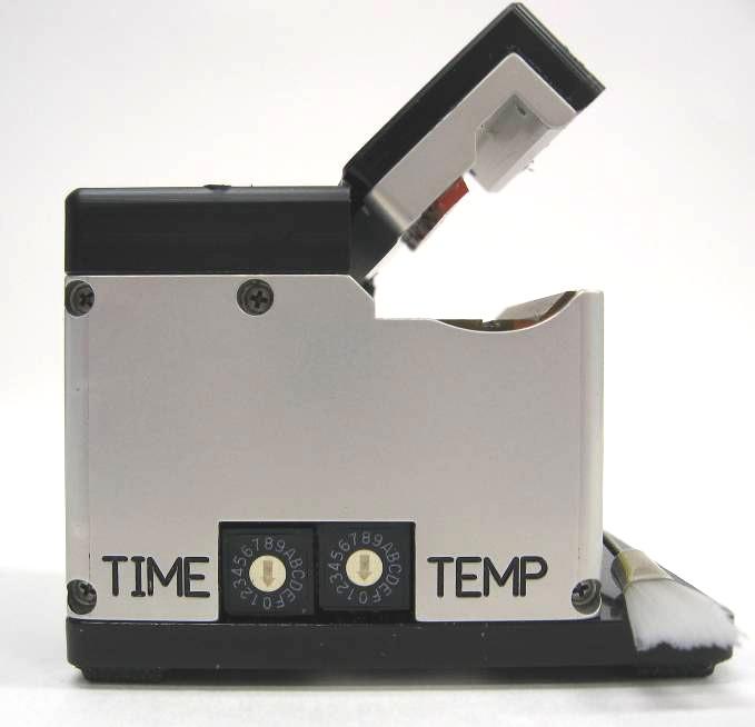 Time & Temperature Adjustment Time & Temperature Adjustment For some coating types you may need to adjust the Temperature and Time settings to insure the proper stripping of fiber.
