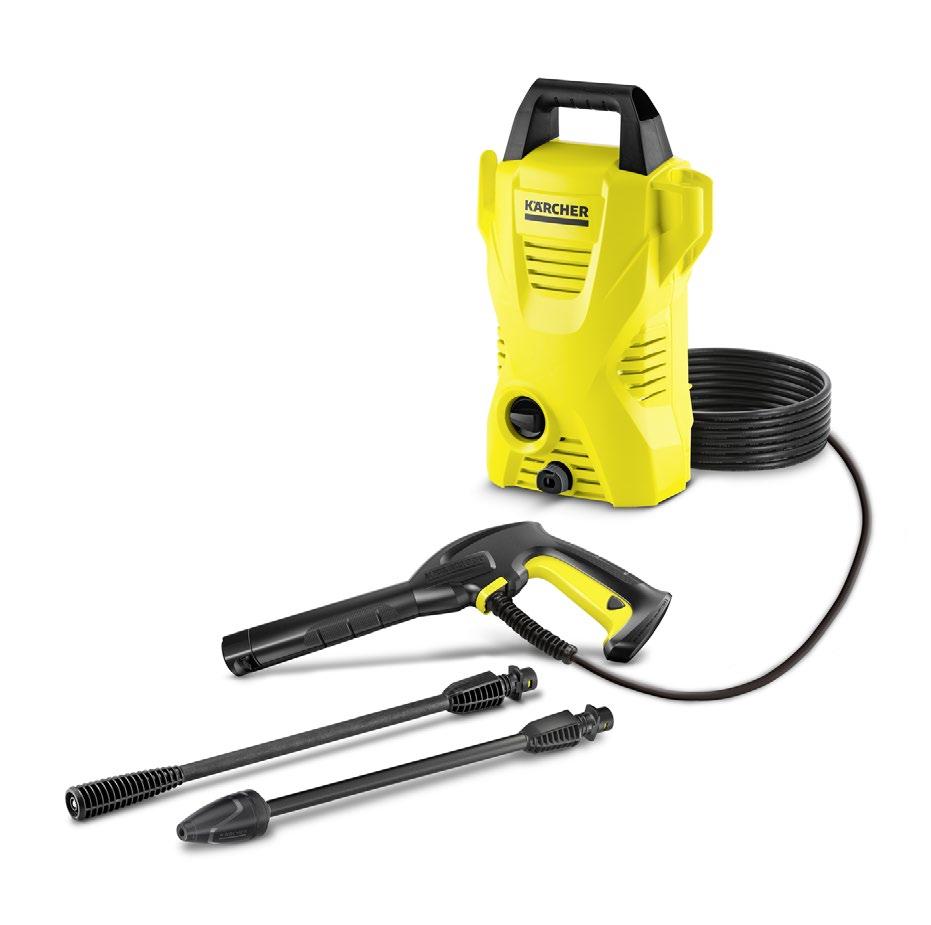 K 2 Compact The Kärcher K 2 Compact is a lightweight, versatile pressure washer that is suitable for most pressure washing tasks, from cleaning bikes to removing dirt from walls, patios and decking.