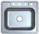 Base Cabinet Width Boxed Bulk S33252283 20 GA Single Bowl Stainless Steel Kitchen Sink 25 x 22 x 8, 3 Hole stream33.
