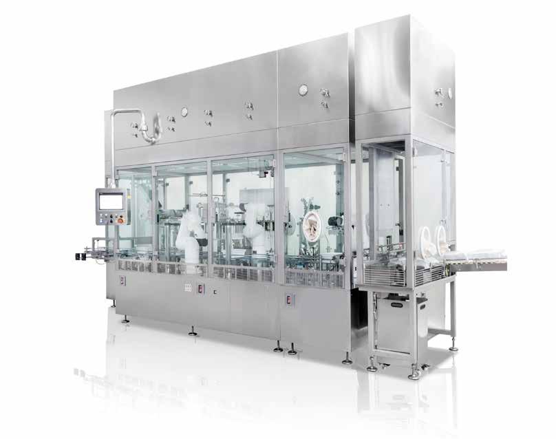 Nest Filling Line RNFM Suitable for the applications under orabs, crabs and Isolators. Combo line for RTU nested syringes, vials and cartridges. Semi-automatic or Manual Debagging station.