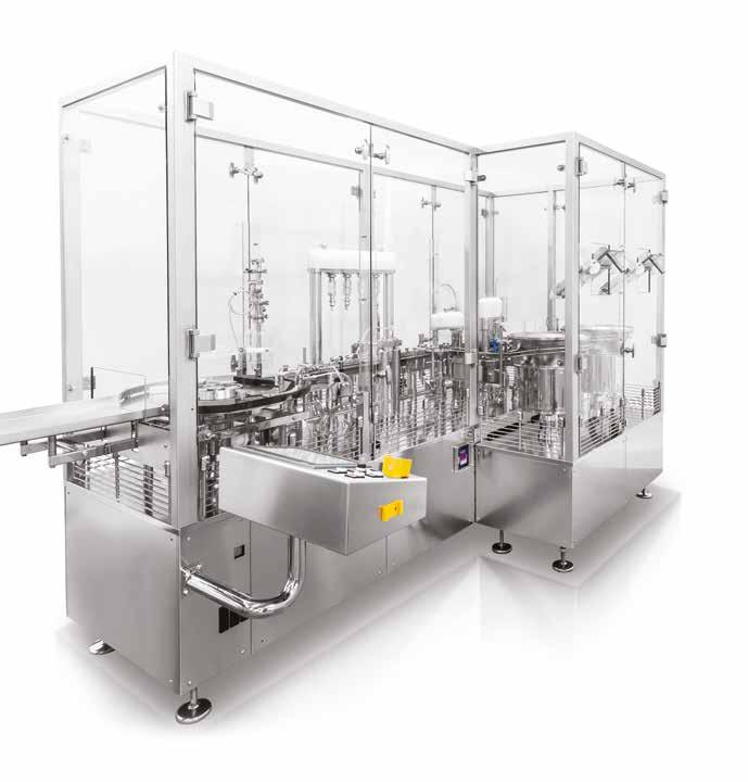 STANDARD RANGE Vials Filling Machines VFM Design to process vials, cartridges and syringes. Linear transport system and reduced footprint, suitable for the application of RABS and Isolators.