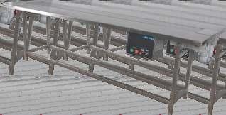height of conveyor belt, to align with other machine of the line < Self-alignment bearing for easy maintenance < Rigid