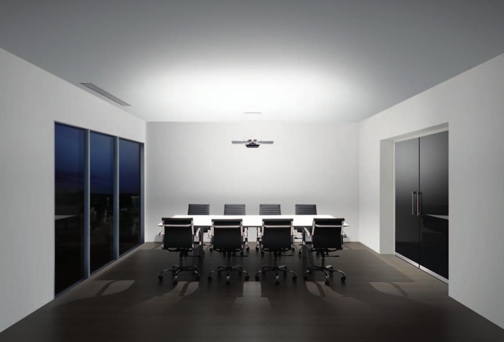 The up-light casts a wide pool of indirect light on the ceiling for illuminating