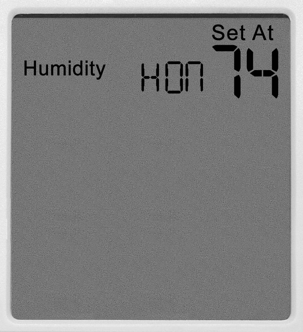 SETTING THE HUMIDITY Setting Target Humidity Setpoint HUMIDITY KEY Follow the steps below to change your target humidity setpoint.