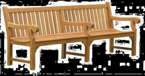 garden bench 740 (includes central leg) Back height 90cm / Total depth 55cm / Seat height