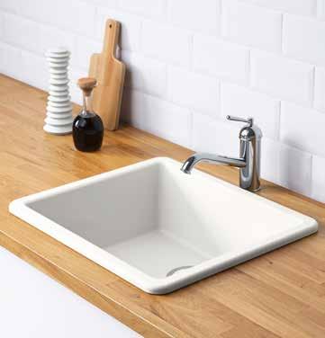 23 STAINLESS STEEL These sinks are highly durable and hygienic, as well as resistant to rust, staining and extreme