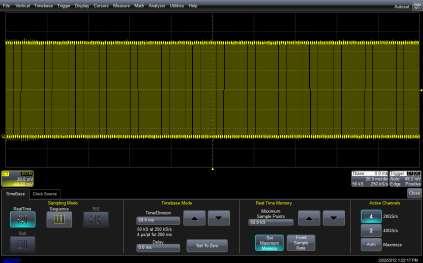 Figure 1: The initial setup for this tutorial, the input signal is the 1 khz calibrator square wave Open the Timebase dialog box by using the