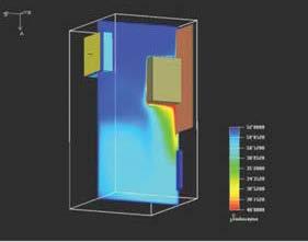 Rittal completed a CFD analysis to compare a general case with fans mounted in series and a single filter fan and filter.