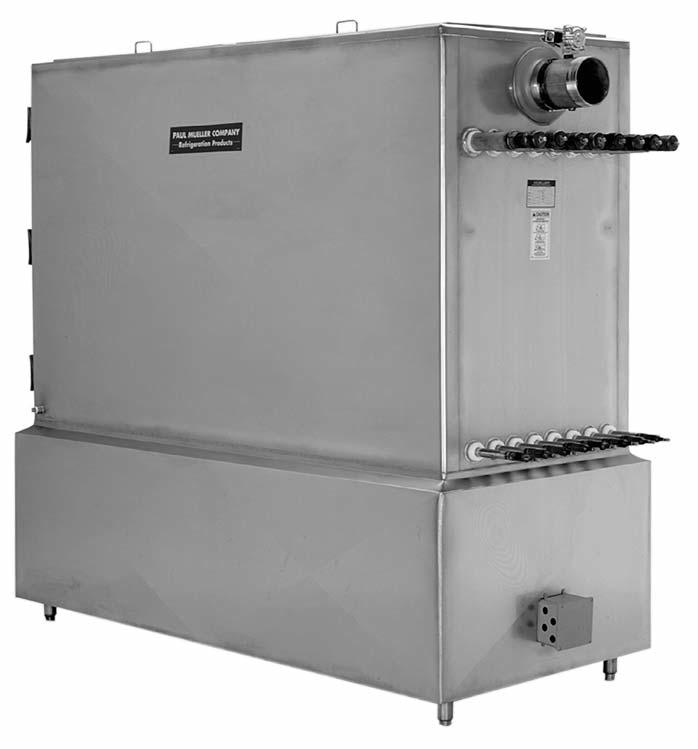 MUELLER 4 X 8 FALLING FILM CHILLER The 4 x 8 falling film chiller s fully enclosed design eliminates product contamination.