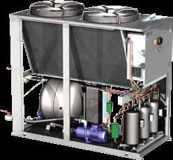 All units are equipped with: finned aluminium micro-channel condenser rotary or scroll hermetic compressors environmentally friendly refrigerant gas R410a brazed plate evaporator electric fans with