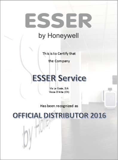 ESSER Service Ufficio Commerciale: Via Filadelfia, 82-10134 Torino (TO) Tel.: +39 011 19116896 http://www.esserservice.