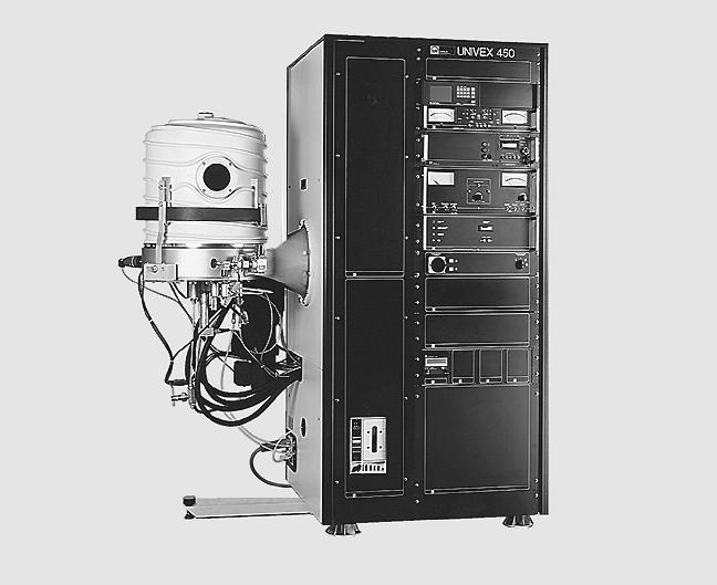 Bell Jar System UNIVEX 450 404 486 500 2058 1606 1040 454 870 1690 1835 1260 60 UNIVEX 450, with turbomolecular pump system and various installations Dimensional drawing for the UNIVEX 450; with base