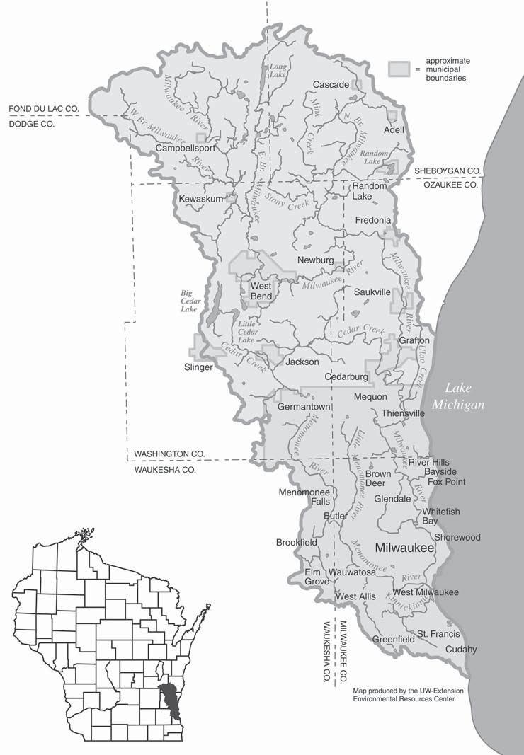 Figure 1 Map of the Milwaukee River Basin.