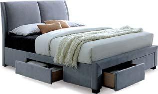 fully upholstered bed in a choice of charcoal