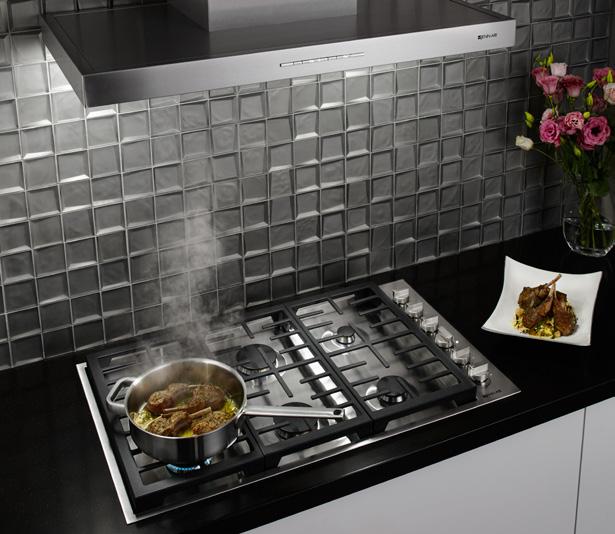 Cooktops Revolutionary JX3 Downdraft Cooktops Offer Design Freedom Gas-on-Glass Cooktops Expand Design Options Induction Cooktops Deliver the Best of Both Worlds Cooktops Fine-Tuned Innovation