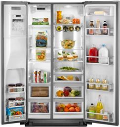 controls JFI2089AE Style Option* Pro-Style P Stainless JFI2089WE Style Option* S Stainless 72" Counter-Depth Side-by-Side Refrigerator with Ice & Water Dispenser JSC23C9EE 72" Style Option*: M