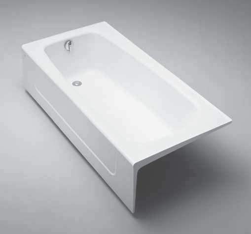 FBY1715 Enameled Cast Iron Bathtub FEATURES 65-3/4" x 32" x 16-3/4" Apron front Cast-iron construction provides years of durability Slip-resistant surface Tile-in flanges on 3 sides COLORS/FINISHES