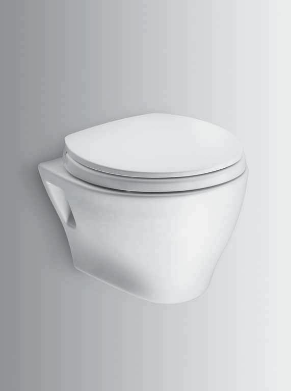 FEATURES CT418FG Aquia Wall-Hung Dual-Flush Toilet, 1.6GPF & 0.8GPF Dual-Max flushing system, low consumption (1.6GPF/6.0LPF & 0.8GPF/3.