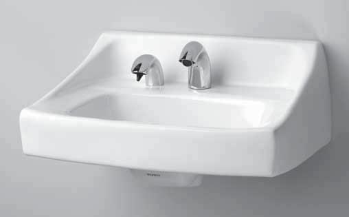 LT307(A) Commercial Wall-Hung Lavatory FEATURES 21" x 18-1/4" lavatory with back splash Vitreous china ADA compliant Punching for concealed arm carrier Includes wall hanger Punching for concealed arm