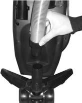 Store the crevice tool on vacuum as shown. Foot assembly No tools are required for assembly. 1. Slide foot pivot into suction path on body of unit until pivot clicks into place.